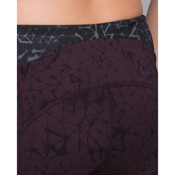 Lululemon Stash It Crop Leggings Womens 8 Burgundy Star Crushed Black Cherry - Picture 8 of 16